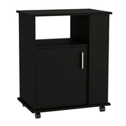 29" Black Wood Accent Cabinet With Single Door