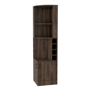 71" Walnut Wood Corner Bar Cabinet With Two Doors