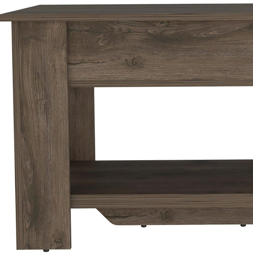40" Dark Brown Storage Bench with Flip Top