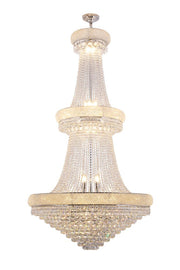 Clear And Silver Empire Multi Light Crystal and Metal Dimmable Chandelier
