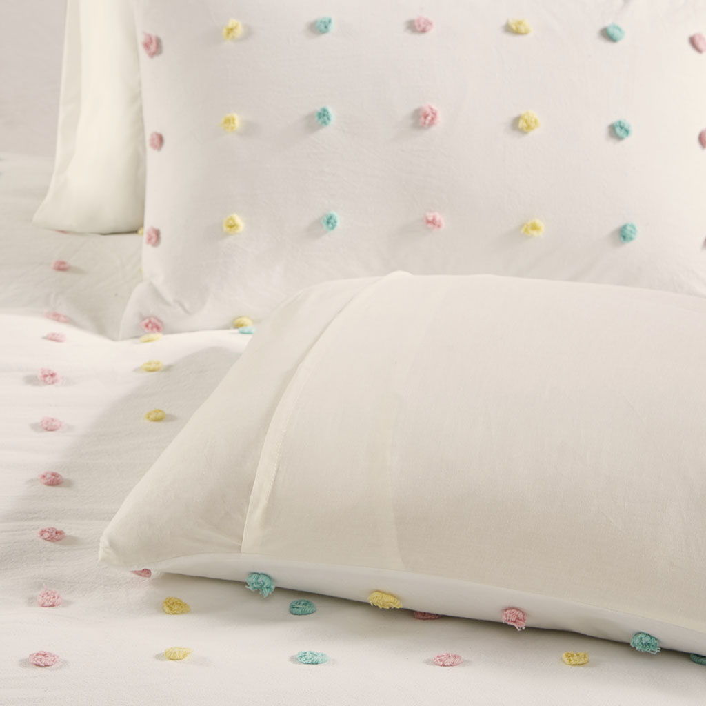 Callie - Twin Pom Pom Duvet Cover Set - Multi