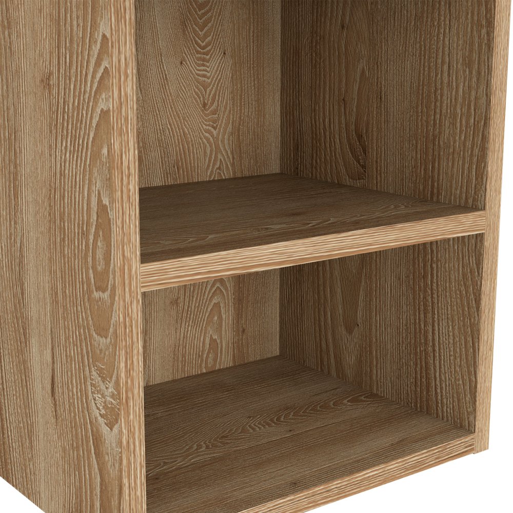 12" Natural Wood Floating Single Door Bathroom Vanity And Medicine Cabinet