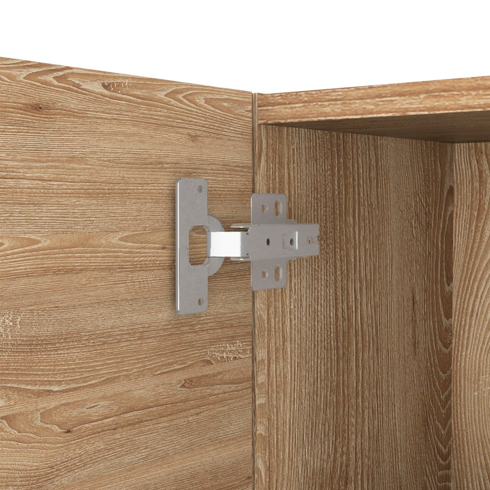 12" Natural Wood Floating Single Door Bathroom Vanity And Medicine Cabinet