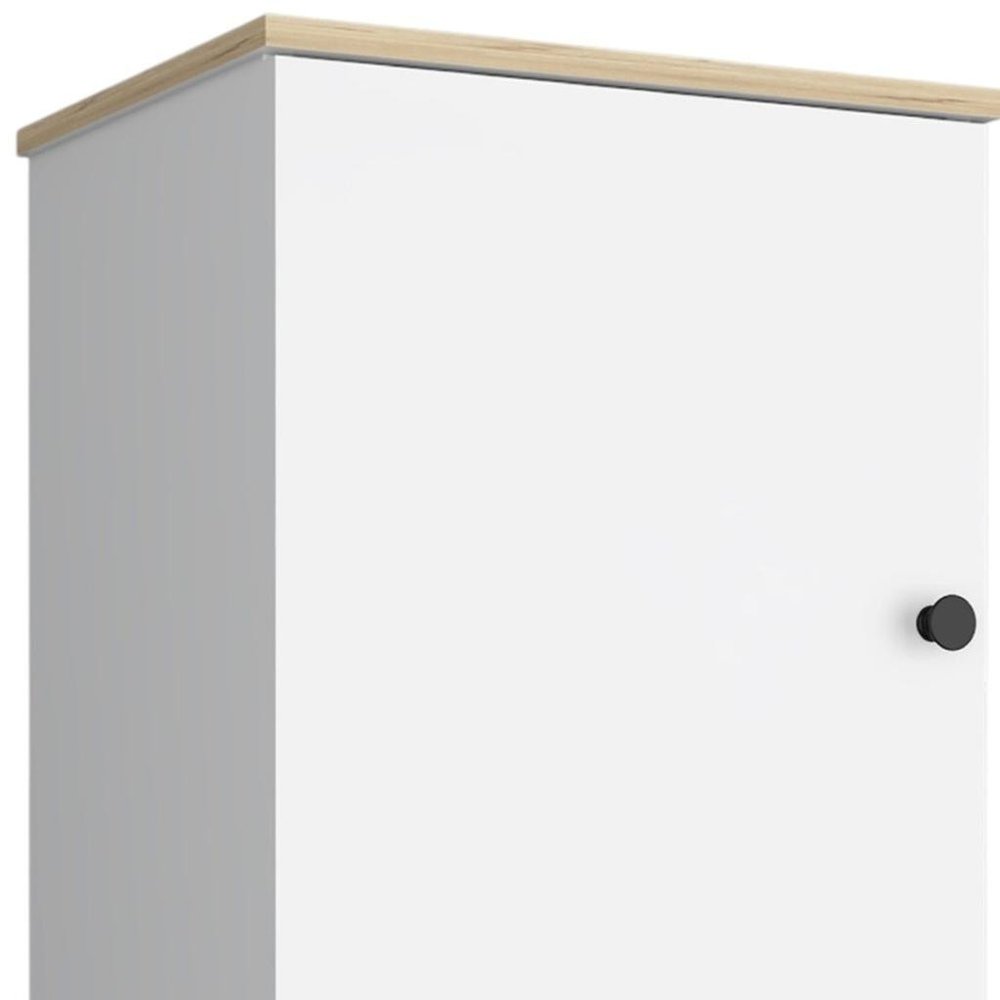 16" Natural Wood Floating Single Door Bathroom Vanity And Medicine Cabinet