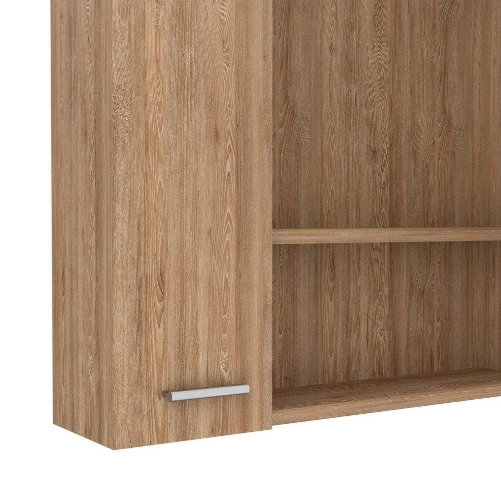 24" Natural Wood Wall Mounted Double Door Medicine Cabinet