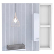 20" White Wood Floating Single Door Bathroom Vanity And Medicine Cabinet With Mirror