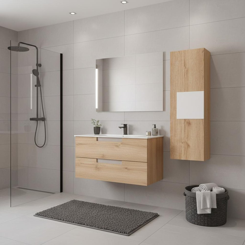 13" Natural Wood Wall Mounted Single Door Medicine Cabinet