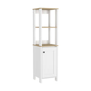 16" White Wood Freestanding Single Door Bathroom Vanity