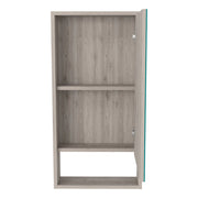 18" Light Gray Wood Floating Single Door Bathroom Vanity And Medicine Cabinet With Mirror
