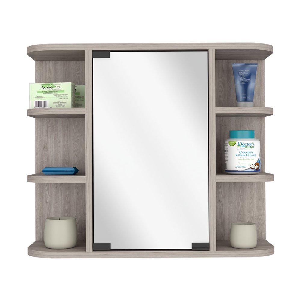 24" Light Gray Wood Wall Mounted Single Door Medicine Cabinet