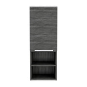 12" Smoky Black Wood Wall Mounted Single Door Medicine Cabinet
