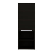 12" Black Wood Wall Mounted Single Door Medicine Cabinet