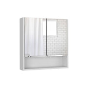 24" White Wood Wall Mounted Double Door Medicine Cabinet