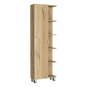 20" Natural Wood Single Door Linen Cabinet