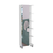 20" White Wood Single Door Linen Cabinet