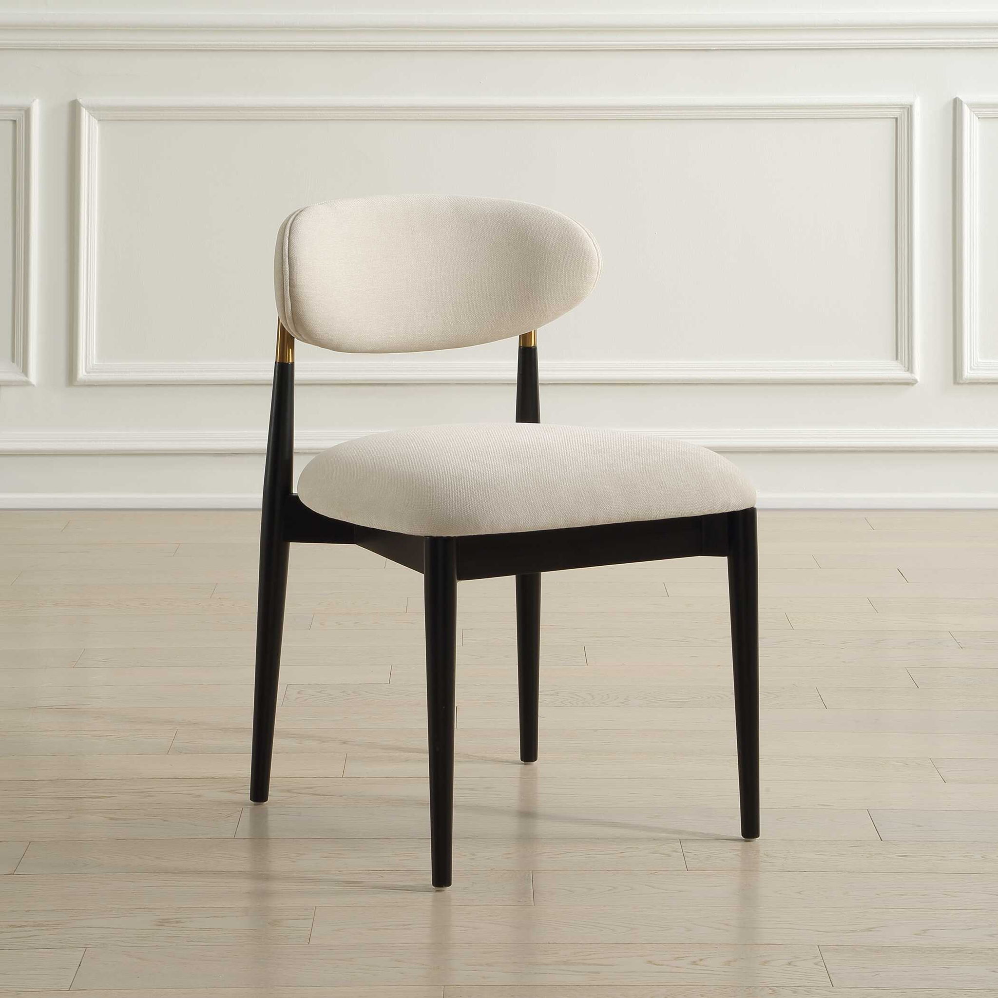 Moxie - Armless Dining Chair (Set of 2) - Black / Off White