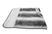 20" X 22" Gray And White Faux Fur Heated Electric Knitted Animal Print Plush Throw Blanket