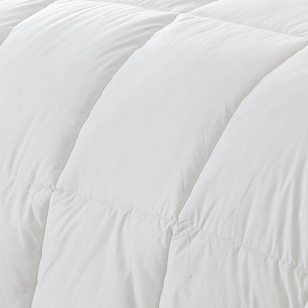 White Twin Fabric Spot Clean Goose Down Down Comforter