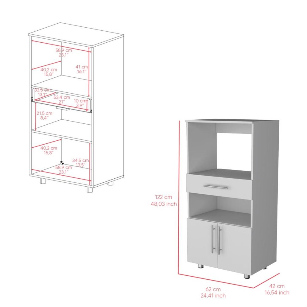 48" White Wood Pantry Or Storage Closet