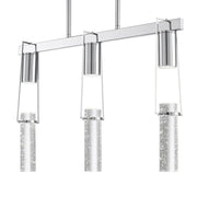 Silver And Clear Three Light Metal Dimmable Smart Enabled Chandelier With Clear Shades