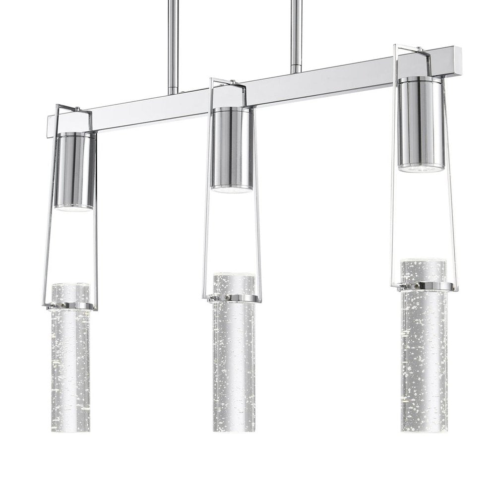 Silver And Clear Three Light Metal Dimmable Smart Enabled Chandelier With Clear Shades