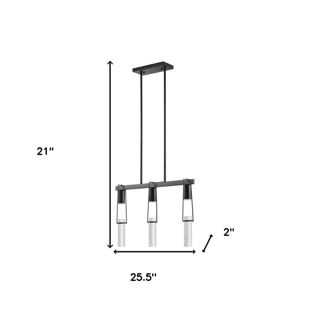 Black And Clear Three Light Metal Dimmable Smart Enabled Chandelier With Clear Shades
