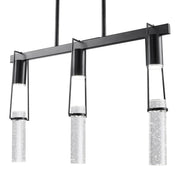 Black And Clear Three Light Metal Dimmable Smart Enabled Chandelier With Clear Shades