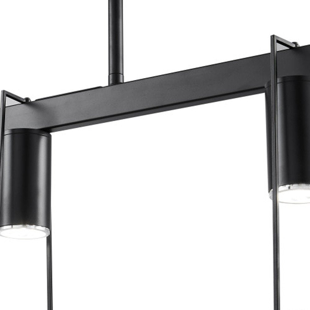 Black And Clear Three Light Metal Dimmable Smart Enabled Chandelier With Clear Shades