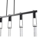 Black And Clear Five Light Metal Dimmable Smart Enabled Chandelier With Clear Shades