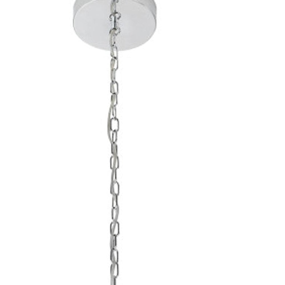 Silver And Clear Candle Style Eight Light Metal Dimmable Smart Enabled Chandelier With Clear Shades