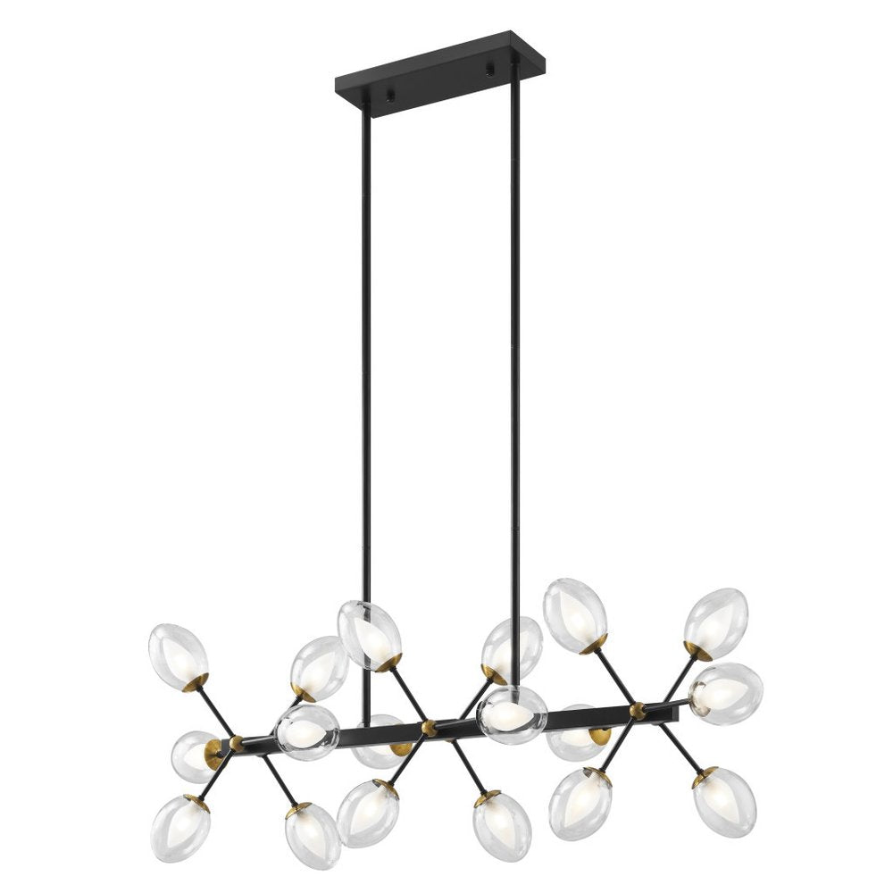 Black Gold And Clear Sputnik Multi Light Transparent Metal Edison Bulb Dimmable Smart Enabled Chandelier With Clear Shades