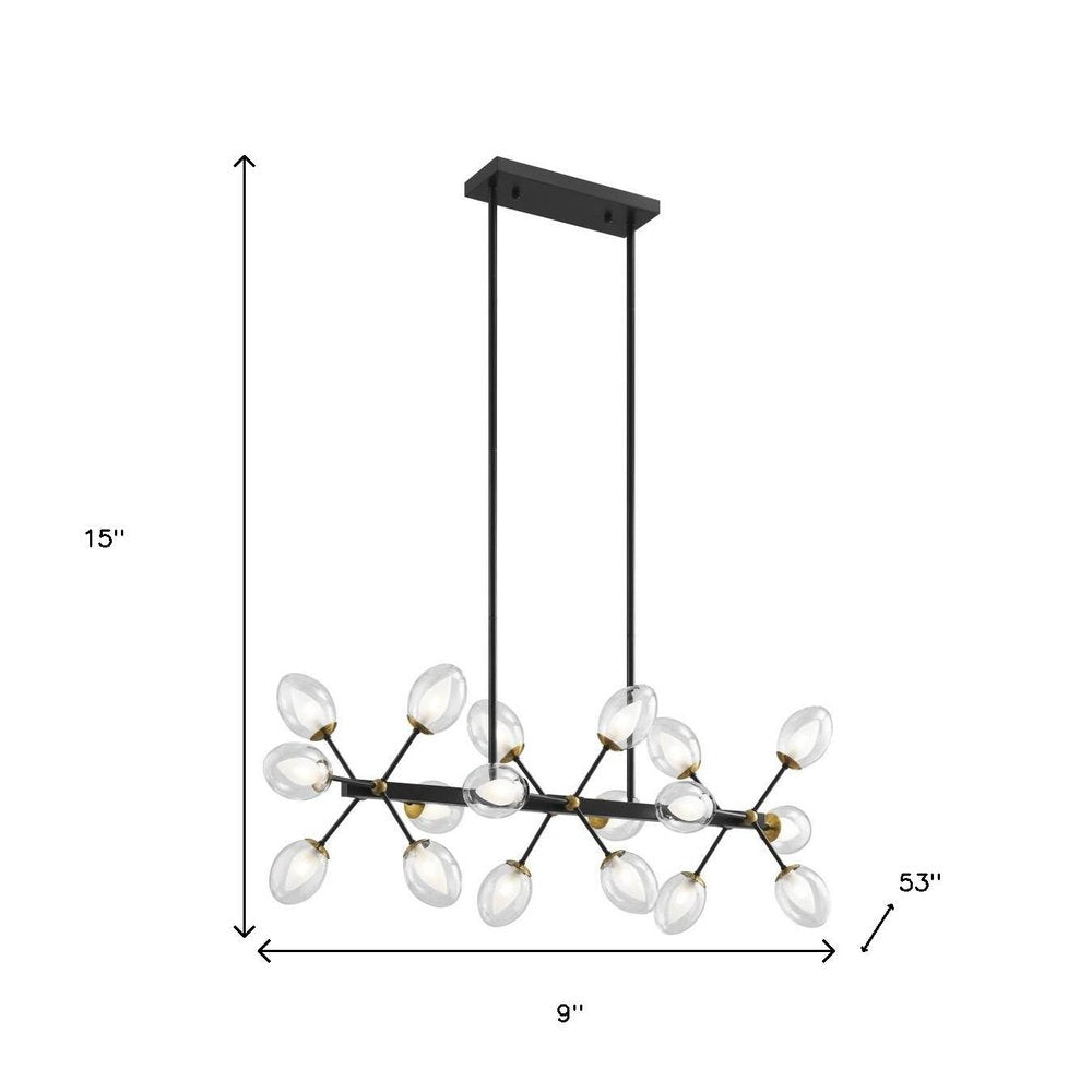 Black Gold And Clear Sputnik Multi Light Transparent Metal Edison Bulb Dimmable Smart Enabled Chandelier With Clear Shades