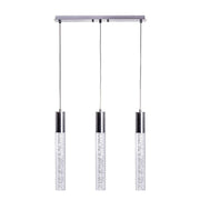 Black And Clear Three Light Transparent Metal Dimmable Smart Enabled Chandelier With Clear Shades