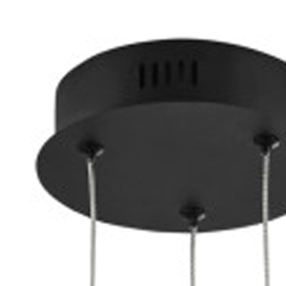 Black Metal LED Dimmable Smart Enabled Chandelier