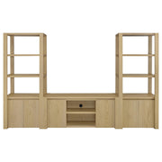 Susac - 3 Piece Entertainment Center With TV Stand And Media Towers - Light Oak