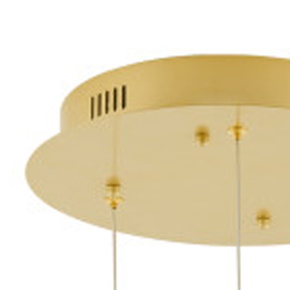 Gold Three Light Metal LED Dimmable Smart Enabled Chandelier