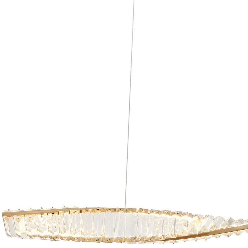 Gold And Clear Metal and Crystals LED Chandelier