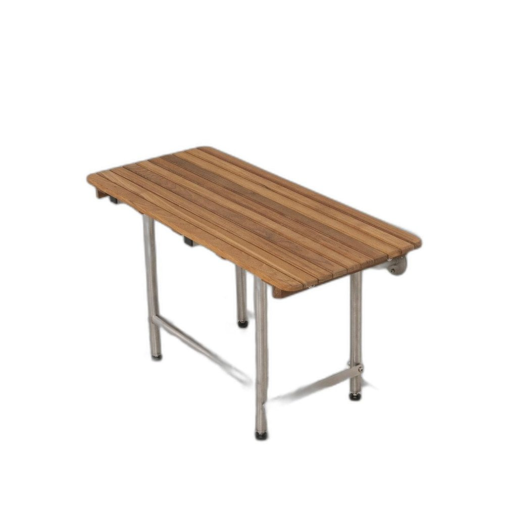 18" X 20" Brown Teak Rectangular Shower Bench
