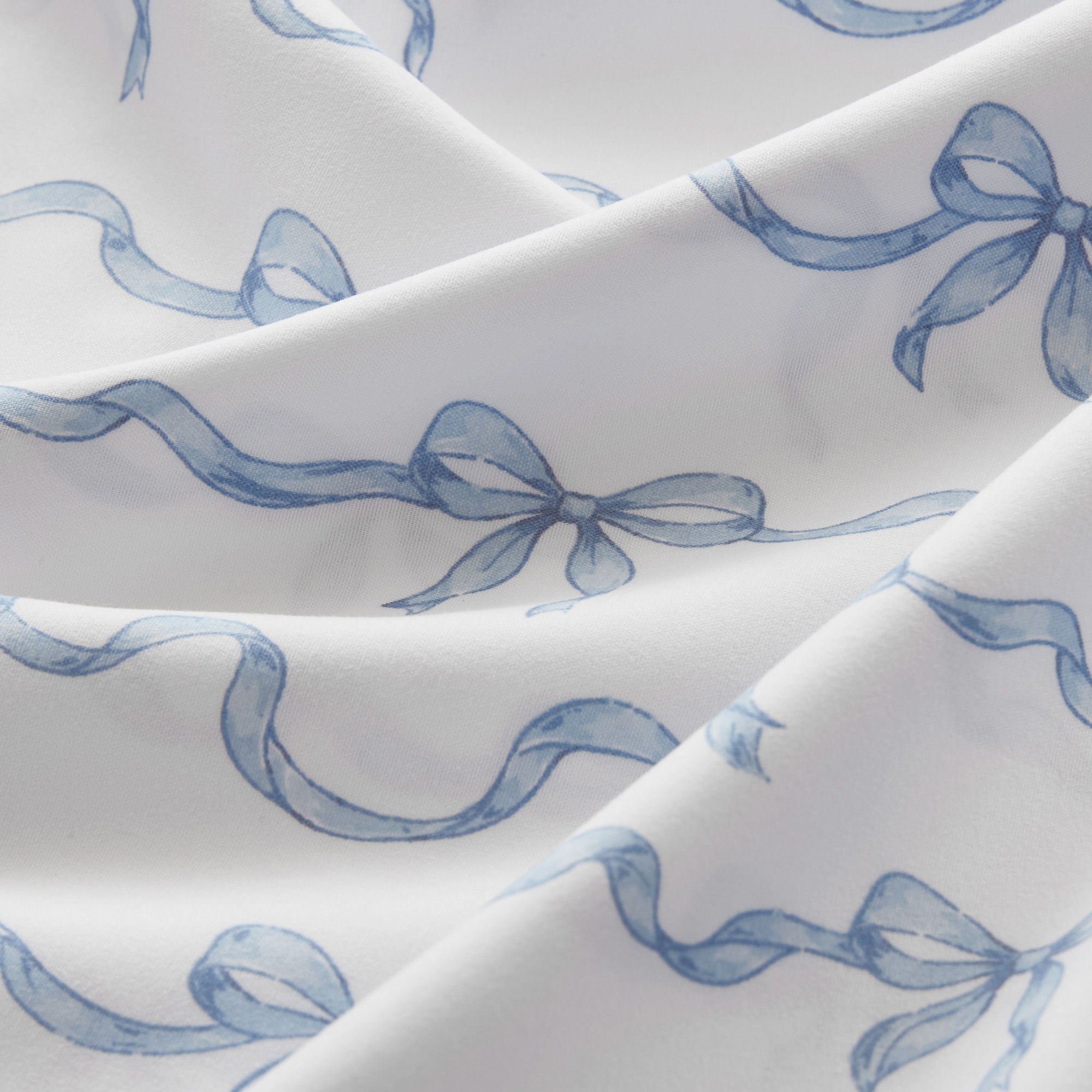 Microfiber Ruffle - Twin Sheets - Blue Bow