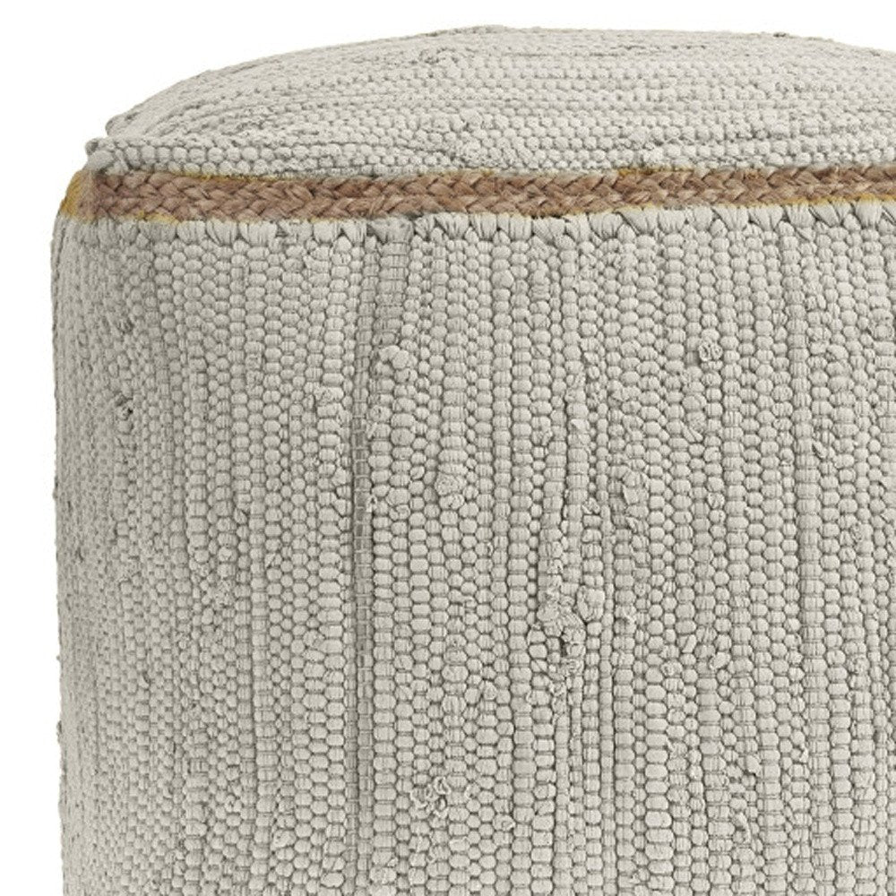18" Indigo Cotton And Jute Cube Pouf Ottoman