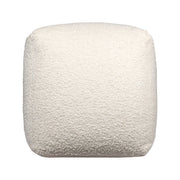 18" Ivory Polyester Cube Outdoor Pouf Ottoman
