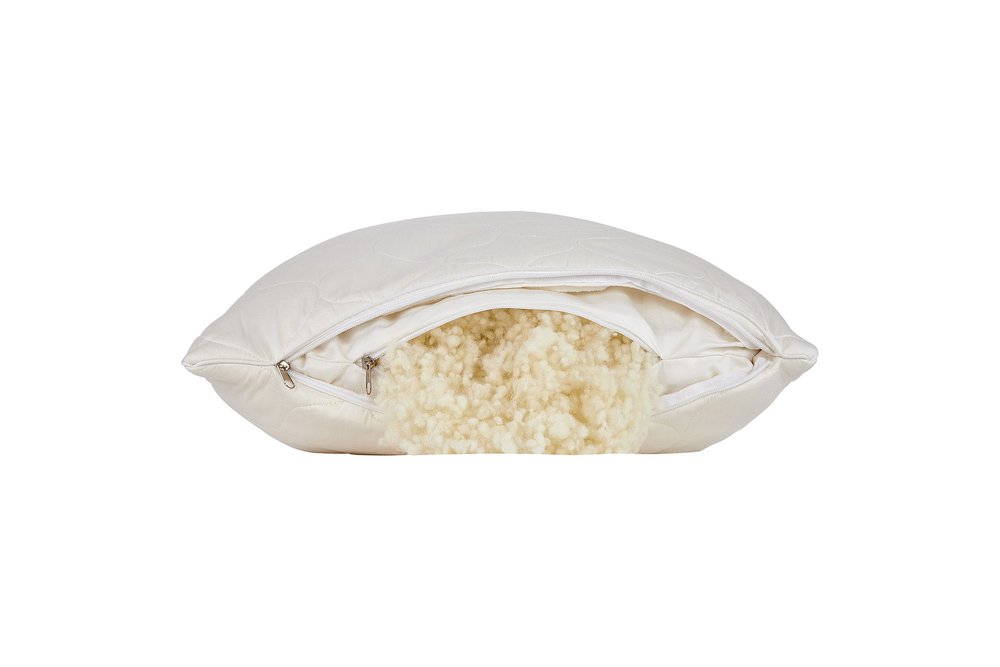 Cotton Wool Hypoallergenic Ergonomic Queen Size Bed Pillow
