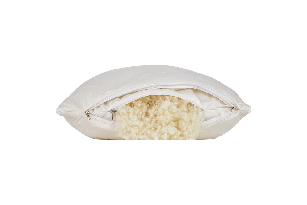 Cotton Wool Hypoallergenic Ergonomic Queen Size Bed Pillow