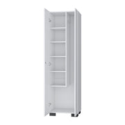 20" White and Black Wood Accent Cabinet With Two Doors