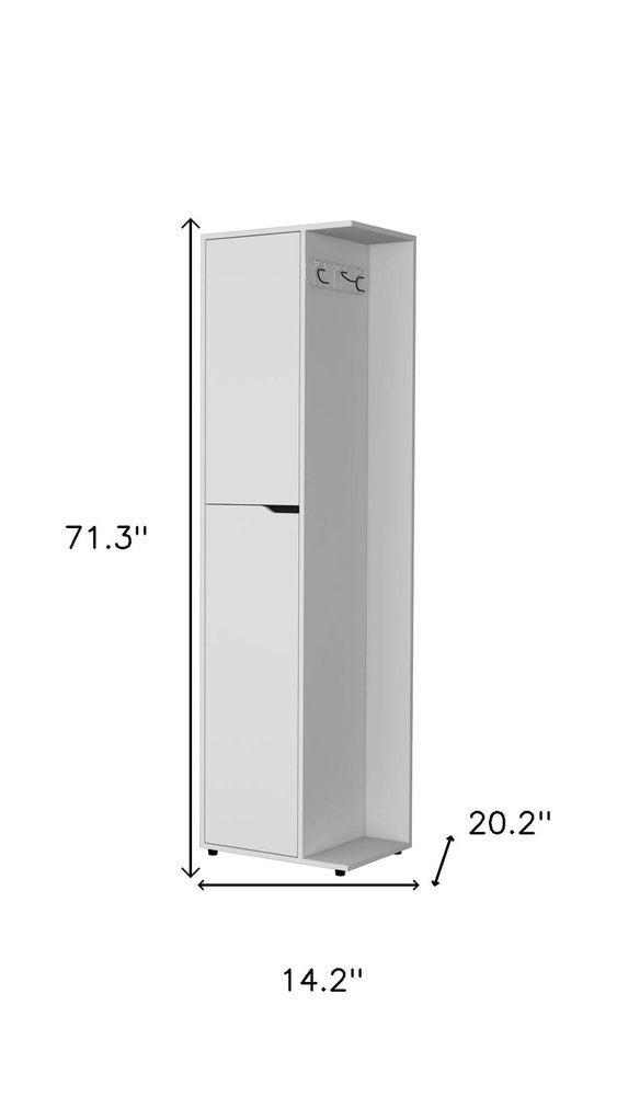 71" White Wood Accent Cabinet With Two Doors