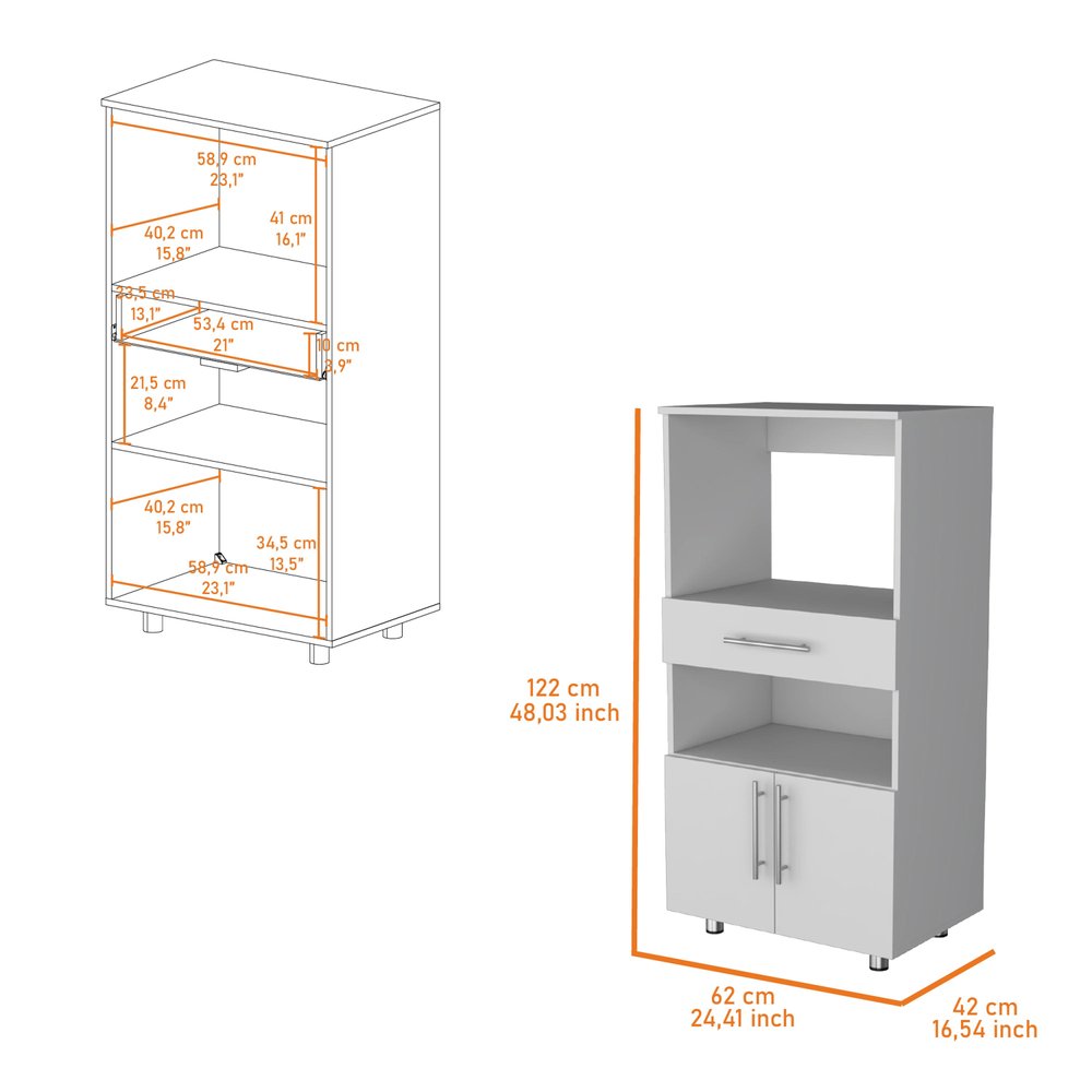 17" White Wood Pantry Or Storage Closet