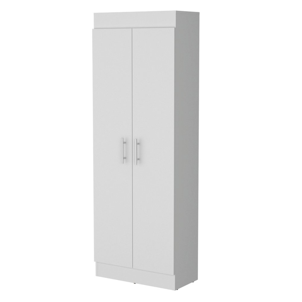 67" White Wood Pantry Or Storage Closet