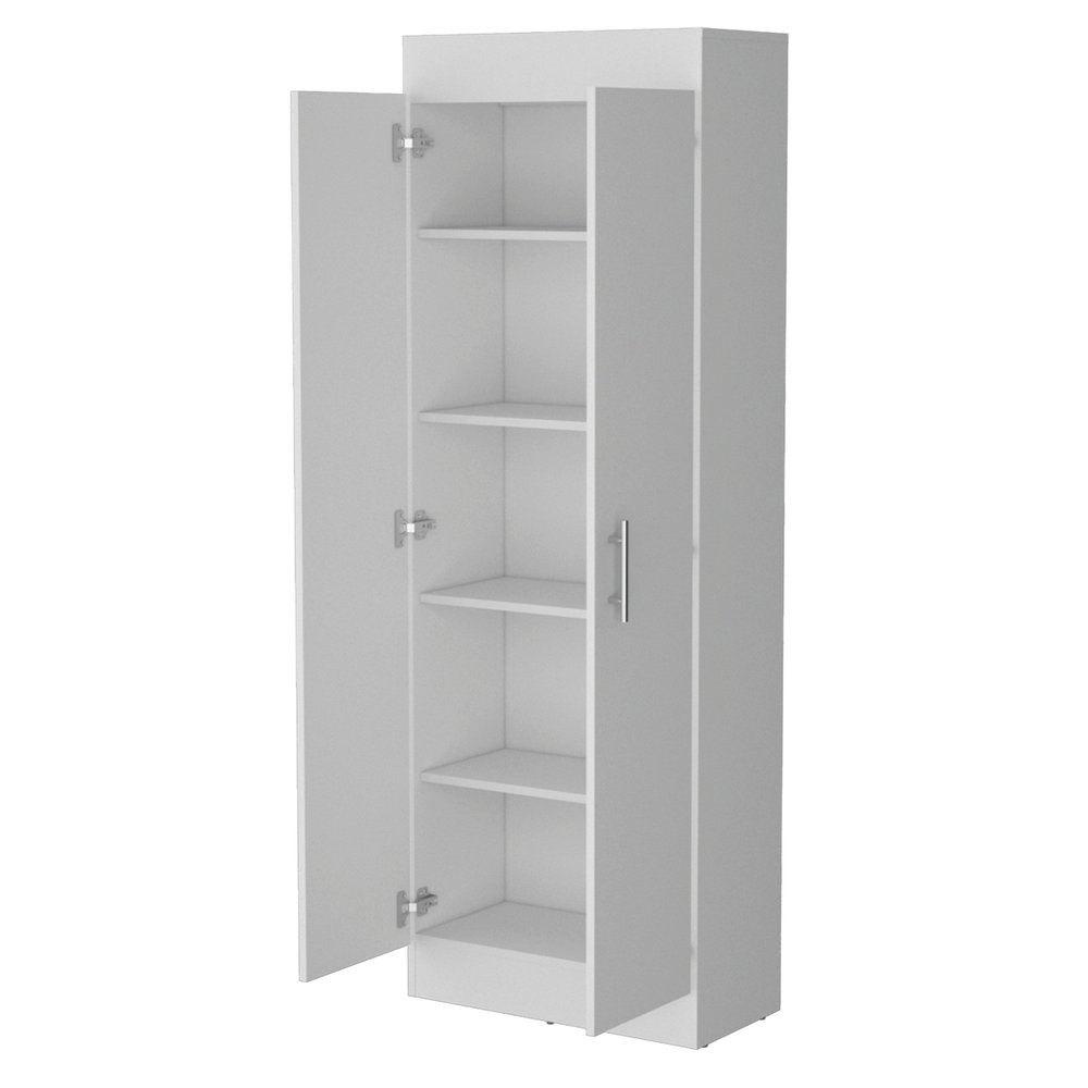 67" White Wood Pantry Or Storage Closet