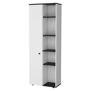 67" Black And White Wood Pantry Or Storage Closet