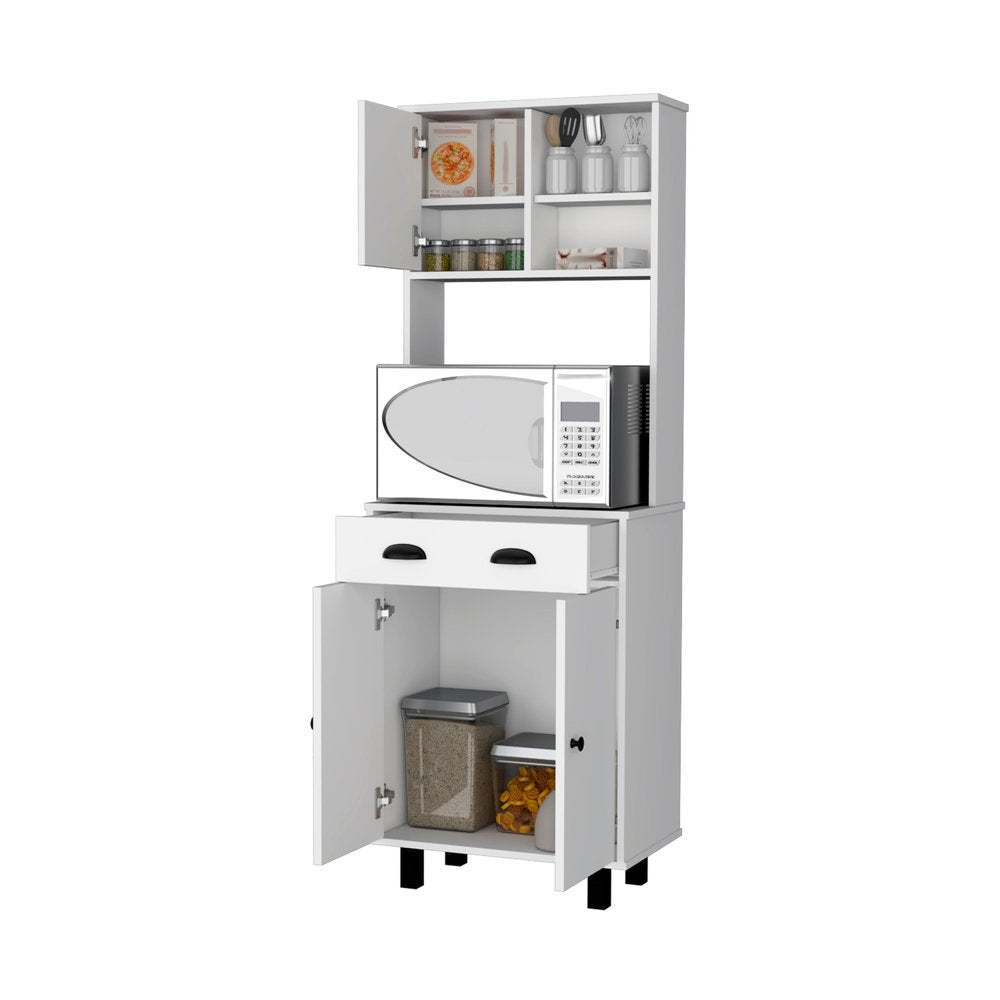 67" White Wood Pantry Or Storage Closet